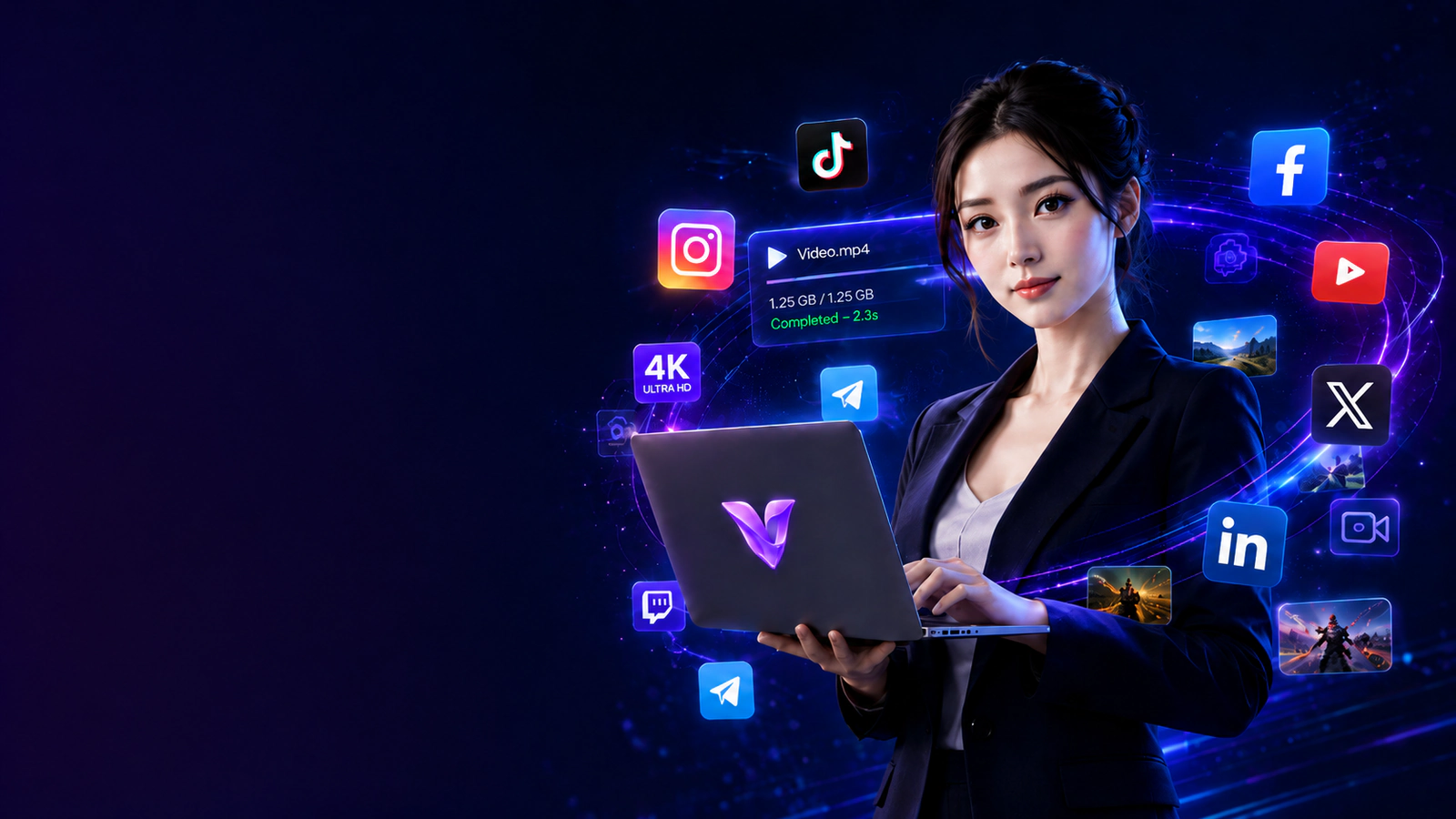 VidGet 桌面视频下载器的链接解析与下载任务界面